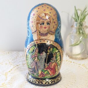 Vintage Russian Nesting Dolls | Hand-Painted Matryoshka Dolls | Fairy Tale Prince & Belly Dancer Story | Unique Collectible Gift | Folk Art