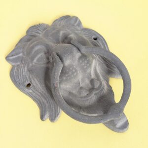 Vintage Cast Iron Lion Door Knocker | 7" Majestic Lion Head Entry Accent | Heavyweight Gothic Revival Hardware | Bold Architectural Detail