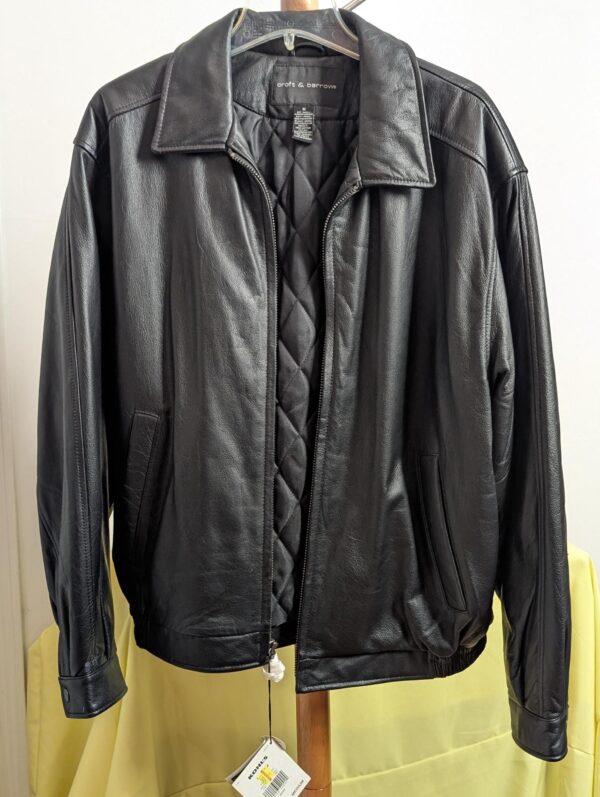 Vintage Croft & Barrow Leather Jacket | New Old Stock Black Bomber Style | Quilted Lining | Timeless Classic | Unworn Genuine Leather Cool