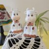 Vintage Cow Salt and Pepper Shakers | Cute Cow Set with Brown Spots and Bows | Farmhouse Salt & Pepper Set | Barnyard Fun - Image 6