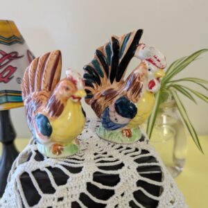 Vintage Rooster & Hen Salt and Pepper Shakers | Hand-Painted Ceramic Japan Set | Farmhouse Kitchen Charm!