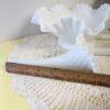 Vintage Fenton Milk Glass Epergne | Ruffled Diamond Lace Horn Vase | Elegant Mid-Century Centerpiece - Image 5