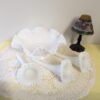 Vintage Fenton Milk Glass Epergne | Ruffled Diamond Lace Horn Vase | Elegant Mid-Century Centerpiece - Image 8