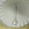 Vintage Fenton Milk Glass Bell with Clear Ruffled Edge | Embossed Scroll Pattern Collectible | Ruffle Bottom Bell | Vintage Home Decor - Image 2