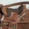 RARE FIND!! Vintage Handmade Leather Saddle Purse | Tooled Floral Design with Shearling Interior | Western Boho Shoulder Bag | One-of-a-Kind - Image 5
