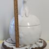Vintage White Ceramic Reindeer Cookie Jar | Whimsical Holiday Jar with Embossed Pine & Starburst Details | Gramma's Cookies - Image 4