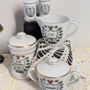 EXTREMEMLY RARE Apothecary Tea & Spice Set | Pharmacist Coffee Service with Salt and Pepper Shakers | Pharmacist Apothecary Gift Set