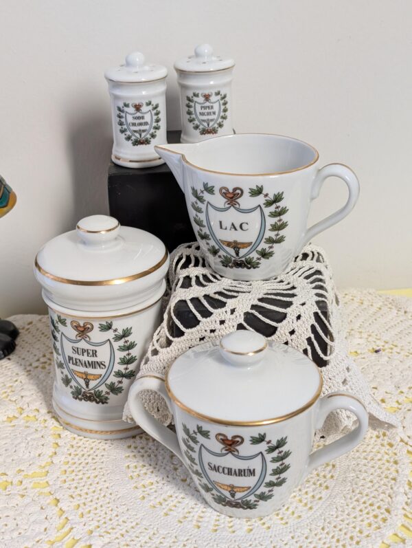 EXTREMEMLY RARE Apothecary Tea & Spice Set | Pharmacist Coffee Service with Salt and Pepper Shakers | Pharmacist Apothecary Gift Set