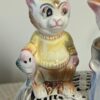 Vintage Anthropomorphic Cat Salt and Pepper Shakers | Hand-Painted Japan Figurines | 1950s Kitty Couple - Image 6