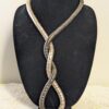 RARE Vintage 2-Tone Snake Coil Necklace | Black & Silver Sculptural Metal Statement Jewelry | Wear as Necklace or Bracelet | Statement Piece - Image 4