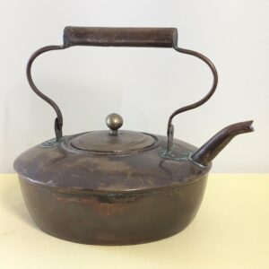 Vintage Copper Tea Kettle with Arched Handle | Rustic Charm for Farmhouse or Primitive Decor