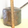 Antique Hammered Copper Pot with Lid | 8" Lidded Cookware with Riveted Handle | Rustic Primitive Kitchen Decor or Display - Image 7