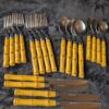 Vintage Faux Bamboo Flatware Set | 20-Piece Stainless Steel Cutlery | Retro 4-Place Setting Set - Image 8