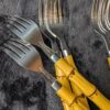 Vintage Faux Bamboo Flatware Set | 20-Piece Stainless Steel Cutlery | Retro 4-Place Setting Set - Image 6