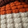 Vintage Crochet Afghan | 70s Handmade Blanket in Brown & Orange | Cozy Retro Popcorn Stitch Throw - Image 2