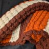 Vintage Crochet Afghan | 70s Handmade Blanket in Brown & Orange | Cozy Retro Popcorn Stitch Throw - Image 3