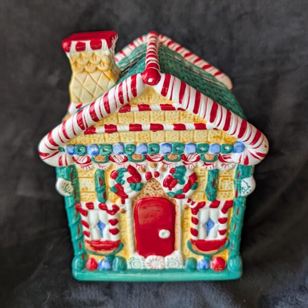 Vintage The Candy House Cookie Jar | Festive Gingerbread Style Canister | Christmas Kitchen Decor | Holiday Baking