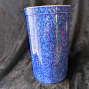 Vintage Blue Speckled Sponge Glaze Terra Cotta Utensil Holder | Rustic Farmhouse Pottery | Cottagecore Decor