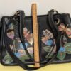 Anna by Anuschka Leather Purse | Hand Painted Butterfly and Floral Bag | 14" Wide | Interior Divider and Pockets | Artistic and Functional - Image 5