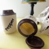 Vintage Brown & Cream Plastic Salt and Pepper Shakers | Bold Font Retro Kitchen Decor | Mid-Century Modern Style | 5.5" Tall Shaker Set - Image 7