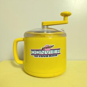 Vintage Donvier Premier Ice Cream Maker | Yellow Hand Crank 1-Quart | No Electricity Needed | Fun Retro Kitchen Gadget | Summer Delight