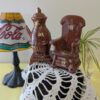 Vintage Novelty Salt & Pepper Shakers | Brown Ceramic Rocking Chair and Pot-Belly Stove | Clinton CT Souvenir | Fun Collectible Shakers - Image 7