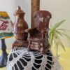 Vintage Novelty Salt & Pepper Shakers | Brown Ceramic Rocking Chair and Pot-Belly Stove | Clinton CT Souvenir | Fun Collectible Shakers - Image 8