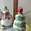 Fitz and Floyd Christmas Tree & Snowman Salt and Pepper Shaker Set | Ceramic Holiday Shakers | Collectible Christmas Kitchen Decor - Image 8