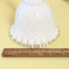 Vintage Fenton Milk Glass Bell with Clear Ruffled Edge | Embossed Scroll Pattern Collectible | Ruffle Bottom Bell | Vintage Home Decor - Image 4
