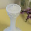Vintage Fenton Milk Glass Bell with Clear Ruffled Edge | Embossed Scroll Pattern Collectible | Ruffle Bottom Bell | Vintage Home Decor - Image 5