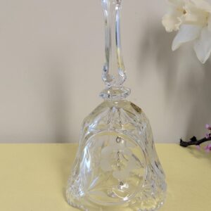 Vintage Crystal Bell | The European Collection | 24% Lead Crystal | West Germany | Elegant Floral Etching | 8-Inch Decorative Bell