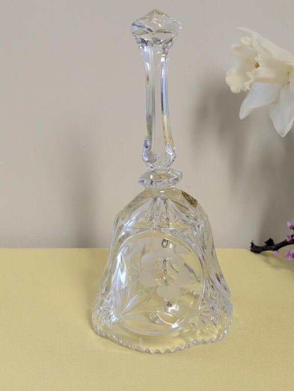 Vintage Crystal Bell | The European Collection | 24% Lead Crystal | West Germany | Elegant Floral Etching | 8-Inch Decorative Bell