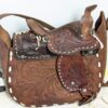 RARE FIND!! Vintage Handmade Leather Saddle Purse | Tooled Floral Design with Shearling Interior | Western Boho Shoulder Bag | One-of-a-Kind - Image 8