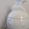 Vintage White Ceramic Reindeer Cookie Jar | Whimsical Holiday Jar with Embossed Pine & Starburst Details | Gramma's Cookies - Image 2