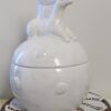 Vintage White Ceramic Reindeer Cookie Jar | Whimsical Holiday Jar with Embossed Pine & Starburst Details | Gramma's Cookies - Image 9