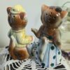 Vintage Anthropomorphic Cat Salt and Pepper Shakers | Hand-Painted Japan Figurines | 1950s Kitty Couple - Image 2