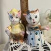 Vintage Anthropomorphic Cat Salt and Pepper Shakers | Hand-Painted Japan Figurines | 1950s Kitty Couple - Image 4