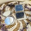 Vintage Compact Mirror | Choice of Romantic Rococo Scene or Retro Floral Design | Double-Sided Folding Makeup Mirror - Image 2