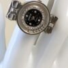 Vintage Geneva Ring Watch | Silver Toned with Crystals Finger Watch | Floating Crystals Bezel Silver Tone Quartz Timepiece | Finger Fads - Image 6