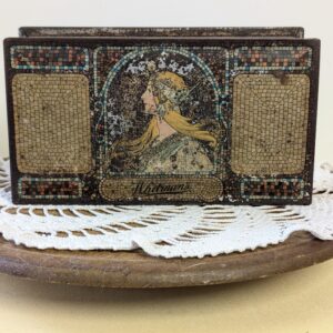 Antique 1920s Whitman's Candy Tin | Art Nouveau Mosaic Lady Litho Box | Vintage Chocolate Advertising Collectible