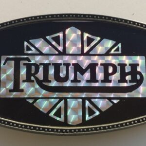 Triumph motorcycles belt buckle -- 70's vintage prismatic belt buckle