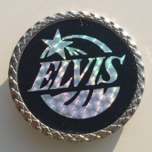 Elvis belt buckle! 70's vintage prismatic shooting star Elvis logo