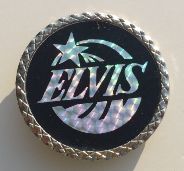 Elvis belt buckle! 70's vintage prismatic shooting star Elvis logo