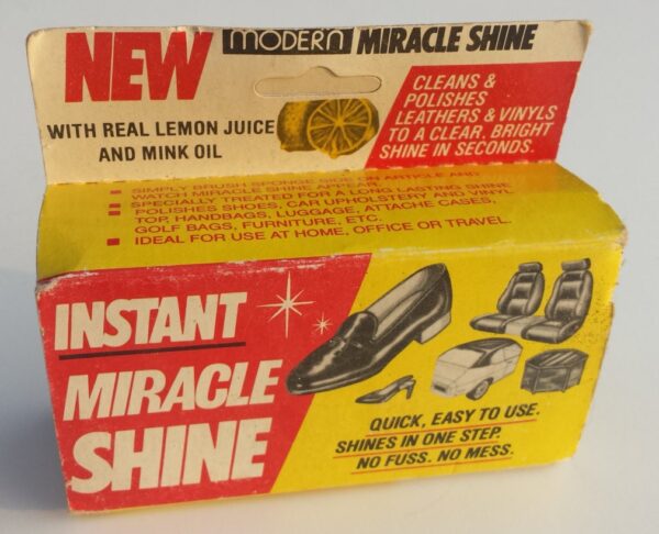 Instant Miracle Shine sponge for shoes and more! Vintage new-in-box!