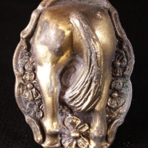 Vintage brass horse's ass belt buckle! Weird & fun!