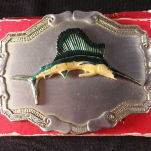 Super 70s vintage swordfish belt buckle!