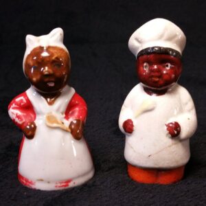 Black Americana Mammy and Chef salt and pepper shakers, Negro collectible