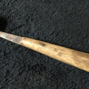 Vintage cocktail / bar spoon with hole. Wooden handle.