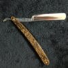 Shumate straight razor No. 256 9/16" full hollow ground with rare handle scales and original box! - Image 4